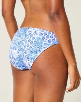 Gerippte Bikinihose mit niedriger Leibhöhe