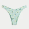 Gerippte Cheekiest-Bikinihose mit hohem Beinausschnitt