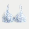 Geripptes Bikini-Oberteil mit Bügeln und tiefem Ausschnitt Geripptes Bikini-Oberteil mit Bügeln und tiefem Ausschnitt