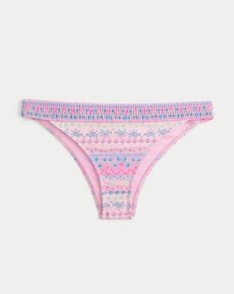 Gesmokte Taille, hoch geschnittene Cheekiest-Bikinihose Gesmokte Taille, hoch geschnittene Cheekiest-Bikinihose