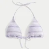 Gesmoktes Neckholder-Triangel-Bikini-Oberteil