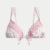 Gesmoktes Triangel-Bikini-Oberteil mit überkreuzten Trägern Gesmoktes Triangel-Bikini-Oberteil mit überkreuzten Trägern