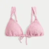 Gesmoktes Triangel-Bikini-Oberteil mit überkreuzten Trägern