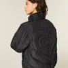 Gesteppte Pufferjacke mit Reißverschluss und Herz