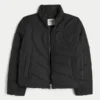 Gesteppte Pufferjacke mit Reißverschluss und Herz