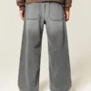 Gewaschene graue Super-Baggy-Jeans Gewaschene graue Super-Baggy-Jeans