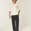 Gewaschene schwarze Baggy-Jeans Gewaschene schwarze Baggy-Jeans