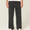 Gewaschene schwarze Baggy-Jeans Gewaschene schwarze Baggy-Jeans
