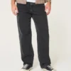 Gewaschene schwarze Baggy-Jeans Gewaschene schwarze Baggy-Jeans