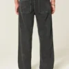 Gewaschene schwarze Baggy-Jeans Gewaschene schwarze Baggy-Jeans
