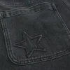 Gewaschene schwarze Baggy-Jeans Gewaschene schwarze Baggy-Jeans