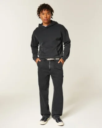 Gewaschene schwarze Baggy-Jeans im Painter-Stil