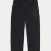 Gewaschene schwarze Baggy-Jeans mit Drachenmotiv