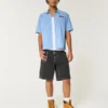 Gewaschene schwarze Baggy-Jeansshorts Gewaschene schwarze Baggy-Jeansshorts
