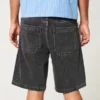 Gewaschene schwarze Baggy-Jeansshorts Gewaschene schwarze Baggy-Jeansshorts