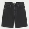 Gewaschene schwarze Baggy-Jeansshorts Gewaschene schwarze Baggy-Jeansshorts