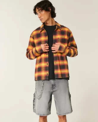 Gewaschene schwarze Denim-Baggy-Malershorts