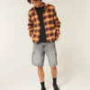 Gewaschene schwarze Denim-Baggy-Malershorts Gewaschene schwarze Denim-Baggy-Malershorts
