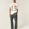 Gewaschene schwarze Loose-Jeans Gewaschene schwarze Loose-Jeans