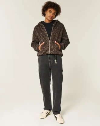 Gewaschene schwarze Loose Painter Jeans