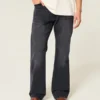 Gewaschene schwarze Relaxed Bootcut Jeans Gewaschene schwarze Relaxed Bootcut Jeans