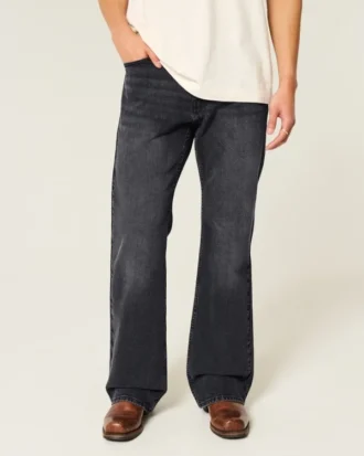 Gewaschene schwarze Relaxed Bootcut Jeans Gewaschene schwarze Relaxed Bootcut Jeans