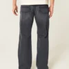 Gewaschene schwarze Relaxed Bootcut Jeans Gewaschene schwarze Relaxed Bootcut Jeans