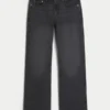 Gewaschene schwarze Relaxed Bootcut Jeans Gewaschene schwarze Relaxed Bootcut Jeans
