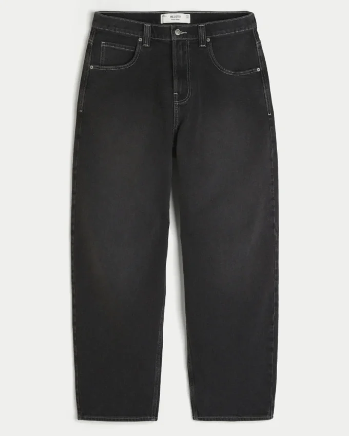 Gewaschene schwarze Skater-Baggy-Jeans mit Schlangenprint Gewaschene schwarze Skater-Baggy-Jeans mit Schlangenprint