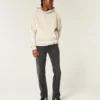 Gewaschene schwarze Straight-Jeans