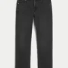 Gewaschene schwarze Straight-Jeans