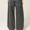 Gewaschene schwarze Super-Baggy-Jeans Gewaschene schwarze Super-Baggy-Jeans