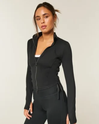 Gilly Hicks Active Recharge Jacke mit seitlichem Bindegürtel und Reißverschluss