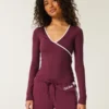 Gilly Hicks Active Tipped Wrap Top