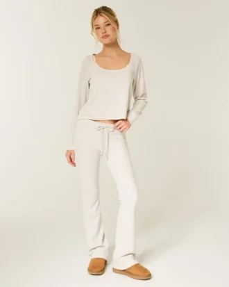 Gilly Hicks Always Cozy Waffle Bootcut Pants