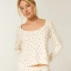 Gilly Hicks Always Cozy Waffle Langarm-Shirt mit Rundhalsausschnitt Gilly Hicks Always Cozy Waffle Langarm-Shirt mit Rundhalsausschnitt