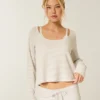 Gilly Hicks Always Cozy Waffle Langarm-Shirt mit Rundhalsausschnitt Gilly Hicks Always Cozy Waffle Langarm-Shirt mit Rundhalsausschnitt