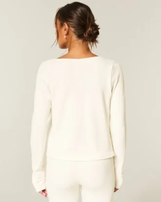 Gilly Hicks Always Cozy Waffle Langarm-Shirt mit Rundhalsausschnitt