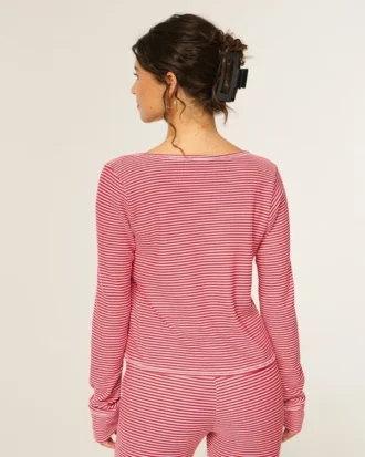 Gilly Hicks Always Cozy Waffle Langarm-Shirt mit Rundhalsausschnitt