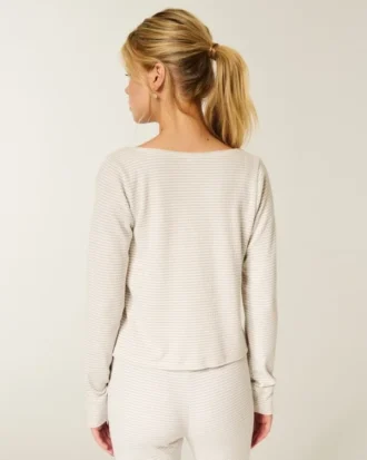 Gilly Hicks Always Cozy Waffle Langarm-Shirt mit Rundhalsausschnitt