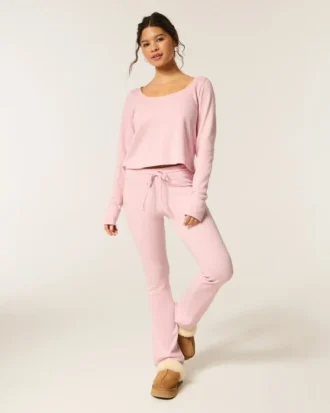 Gilly Hicks Always Cozy Waffle Langarm-Shirt mit Rundhalsausschnitt