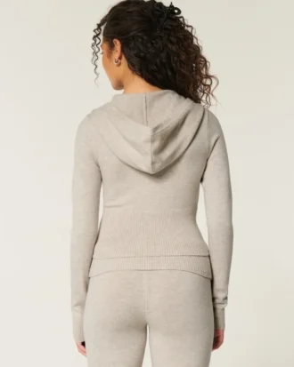 Gilly Hicks Gemütlicher Sweater-Strick-Hoodie mit Reißverschluss