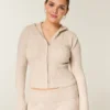 Gilly Hicks Kapuzenpullover mit Reißverschluss und Zopfmuster