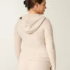 Gilly Hicks Kapuzenpullover mit Reißverschluss und Zopfmuster