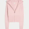 Gilly Hicks Kapuzenpullover mit Reißverschluss und Zopfmuster