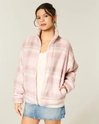 Gilly Hicks Sherpa-Sweatshirt mit Reißverschluss