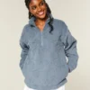 Gilly Hicks Sherpa-Sweatshirt mit Viertelreißverschluss