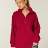 Gilly Hicks Sherpa-Sweatshirt mit Viertelreißverschluss Gilly Hicks Sherpa-Sweatshirt mit Viertelreißverschluss