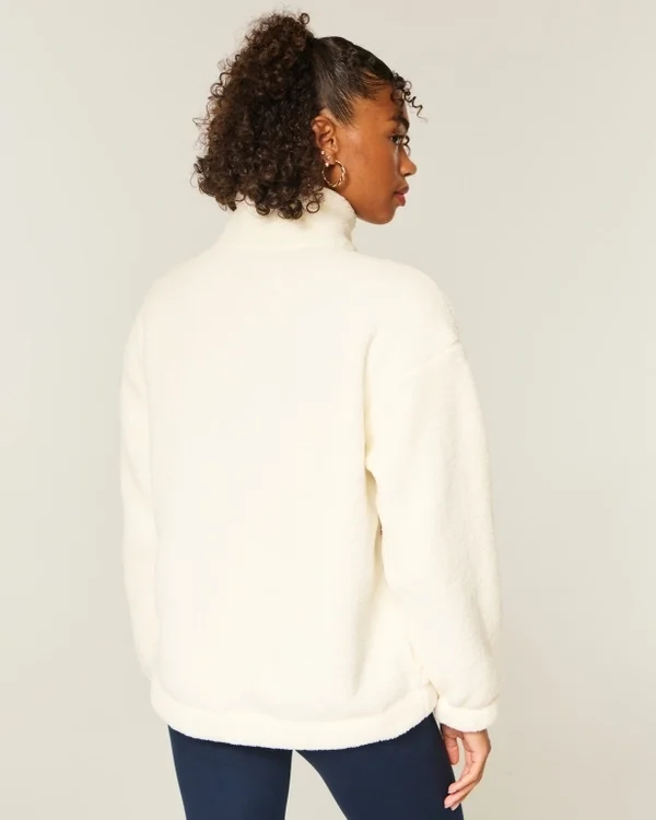 Gilly Hicks Sherpa-Sweatshirt mit Viertelreißverschluss Gilly Hicks Sherpa-Sweatshirt mit Viertelreißverschluss