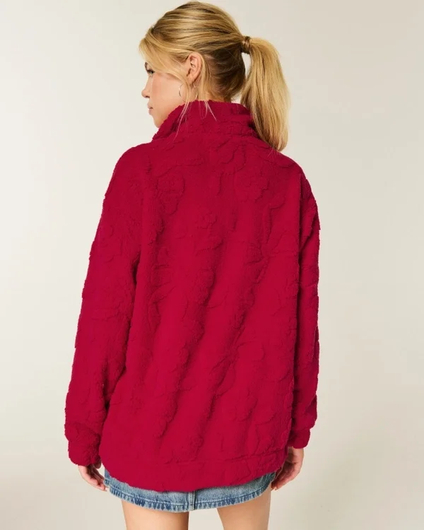Gilly Hicks Sherpa-Sweatshirt mit Viertelreißverschluss Gilly Hicks Sherpa-Sweatshirt mit Viertelreißverschluss